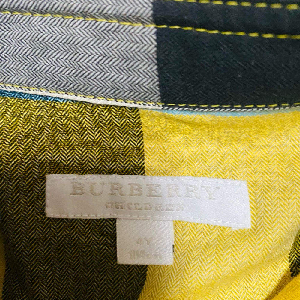 Burberry Kids Yellow Plaid Shirt - Picture 3 of 4